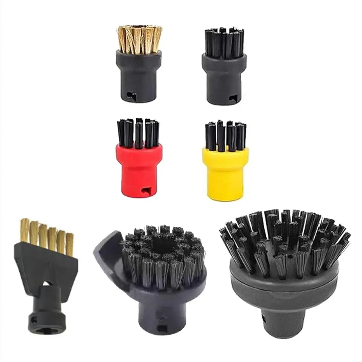 7PCS Steam Cleaner Accessories Set with Round Brushes, Joint Nozzle for Karcher Easyfix SC1 SC2 SC3 SC4 SC5 CTK10 CTK20 for Steam Cleaning