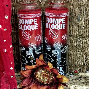 Blockbuster Spell Breaker 7 Day Candle Vela Rompe Bloque Red and black Bundle pack Of 2.