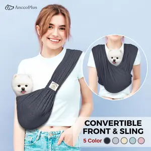 AnccoPlus Convertible Dog Carrier Sling for Small Dogs and Cats, Reduces Back Stress, Premium Cotton, Stylish Design, Hands-Free, Easy to Wear