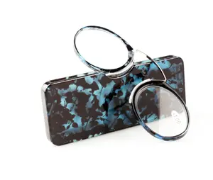 Jetop Smart Clip-On Reading Glasses, Blue Light Blocking Round Frame Readers, Ultra Lightweight No Temple Glasses for Men & Women Zoom Frameless
