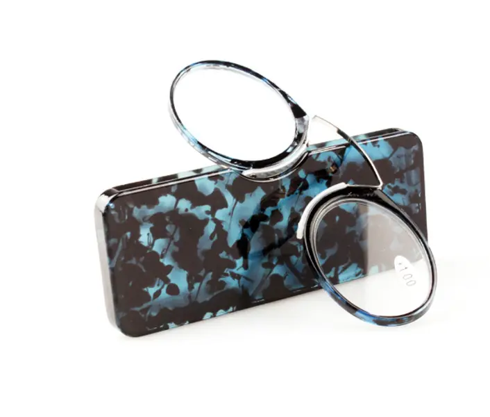 Jetop Smart Clip-On Reading Glasses, Blue Light Blocking Round Frame Readers, Ultra Lightweight No Temple Glasses for Men & Women Zoom Frameless