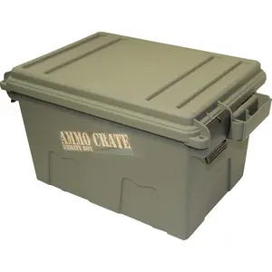 ACR7-18 Ammo Crate Utility Box, Ammo, survival or hunting gear storage, O-Ring seal for water resistant dry storage, Double padlock tabbed for security, Carries 65lbs of gear, Army Green