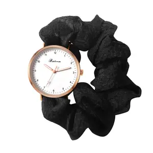 Womens Stretch Band Watches: Pure Color Analog Quartz Elastic Watch Casual Hair Scrunchies Expansion Band Wristwatch