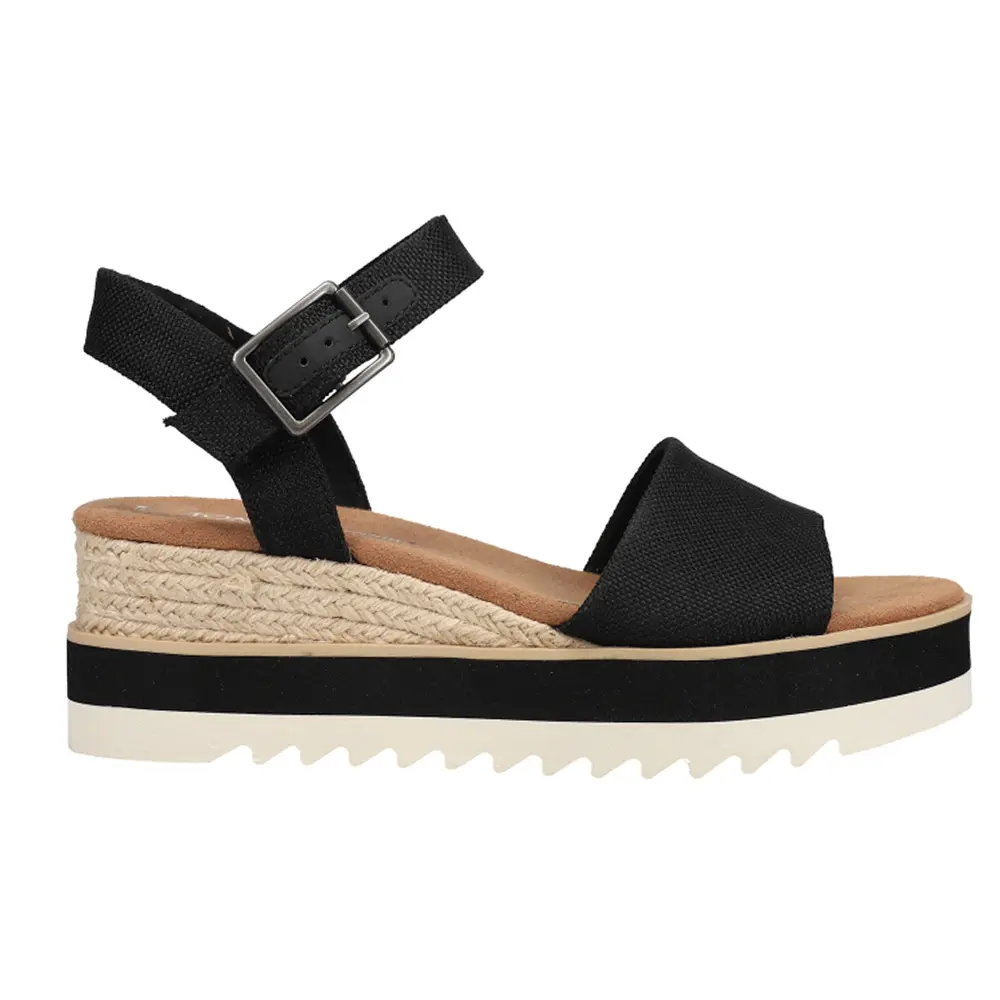 TOMS Womens Diana Platform Espadrille  Casual Sandals Casual Mid Heel 2-3" - Black