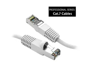 Nippon Labs Cat7 Shielded (SSTP) 600MHz Ethernet Network Booted Cable, 26AWG 100 Feet Gigabit LAN Network Cable RJ45 High Speed Patch Cable, White, 60CAT7-100WT