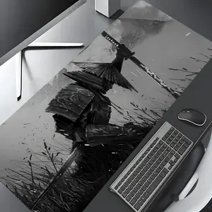 Cool Japanese Samurai Style Extra Large Gaming Mouse Pad,Aesthetic Desktop Drotection Pad,Washable Rubber Pad Non-Slip Lock Edge Multi-Size Mouse Pad Suitable For Home Office,Good Gift for Family and friends,Desktop Accessory