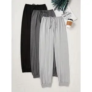 3-piece set of women's casual drawstring waist pants