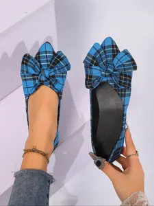 Women's Bow Decorated Slip on Flats, Bowknot Design Flats, Commuter Shoes, Casual Comfortable Flat Shoes for Daily Wear, Lightweight Breathable Shoes for Women & Girls