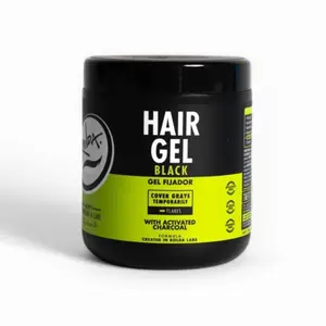 Rolda - Black Hair Styling Gel | Covers Gray Hair, Medium-Strong Hold, Medium Shine, Wet Look, Alcohol-free, Paraben-free, Flake-free, Cosmetic Daily