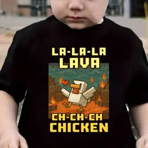 Youth Vintage Lava Chicken Shirt Design, Funny Steve's Lava Chicken Game Character Png, Funny Gamer, Funny Riding Chicken Tee,Gamer Shirt