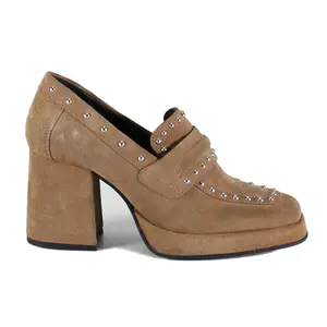 Diba True Womens Song Notes Studded Slip On Pump Loafers Casual - Brown