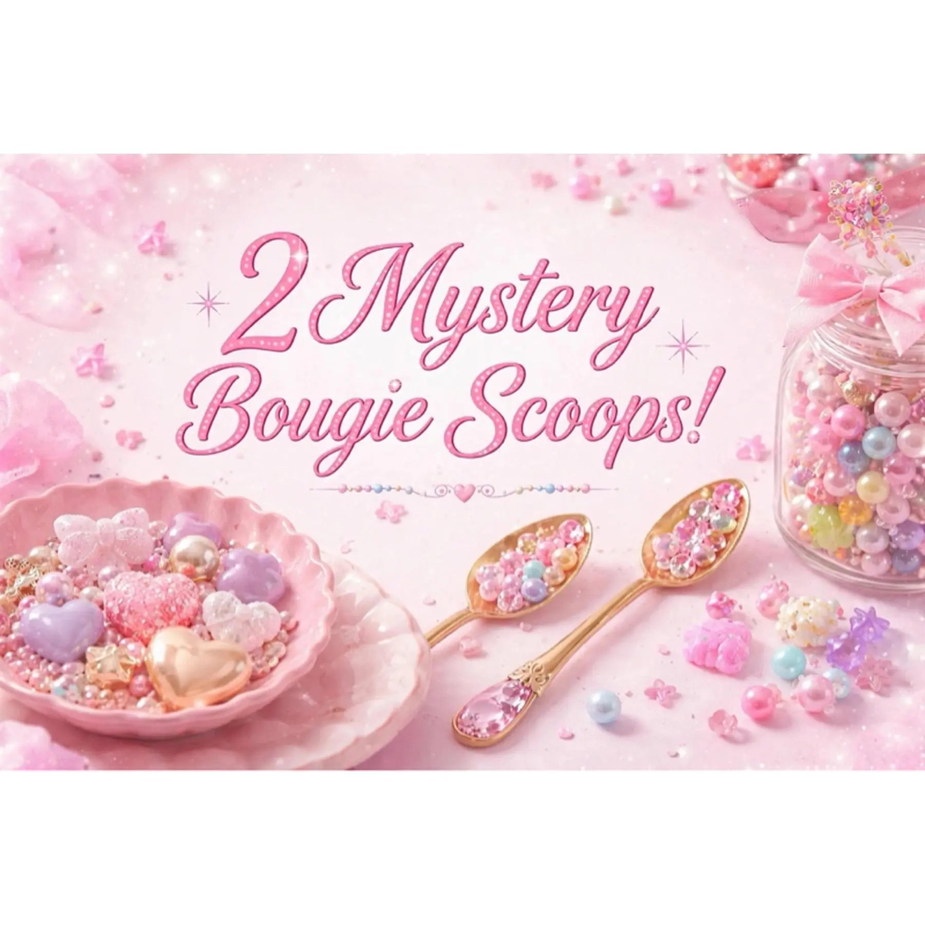 2 Mystery Bougie Scoops with 30+ Beads for Stationery, Beauty & Accessories