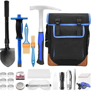 27pcs Geology Tool Kits, Rock Mining and Rock Hounding Tools with Exquisite Matching Accessories, Including Geological Hammer and Foldable Shovel (style001)