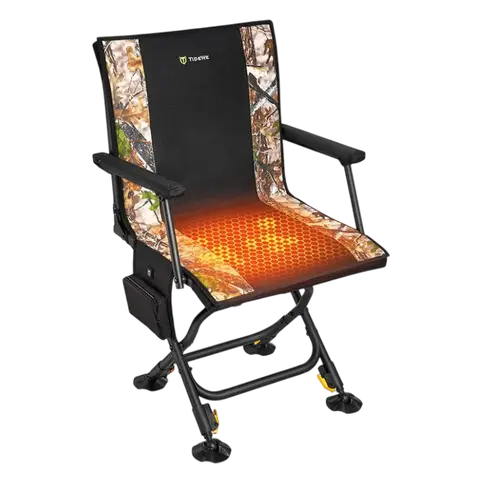 【TIDEWE Hunting Season】TIDEWE Hunting Chair, Heated & Non-Heated Options, Adjustable Height 360° Swivel Blind Chair with Battery & Detachable Seat Cover-Fusion Seat Series outdoorfun