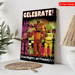 Five Nights at Freddy's Celebration Wall Art Illustrations, Modern Home Decor, Unframed/framed Options Available, Perfect Gift for Fans & Decor