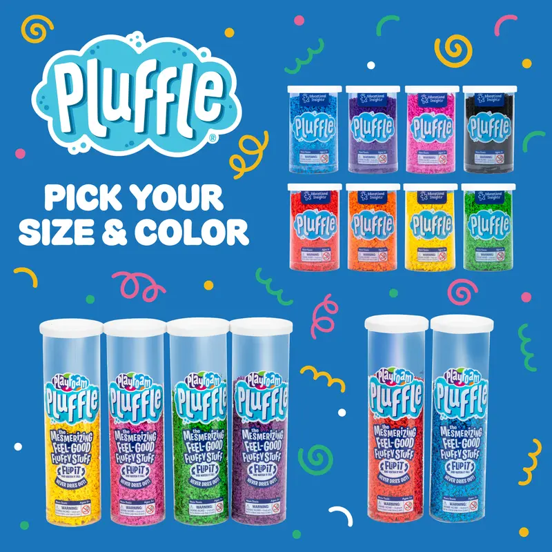 Educational Insights Pluffle Ages 3+ | Soft, Flowing, Slime Alternative, Sensory Toy | Non-Toxic, Gluten-Free | Perfect for Sensory Bins & Fine Motor Skill Development - Crafting Kit