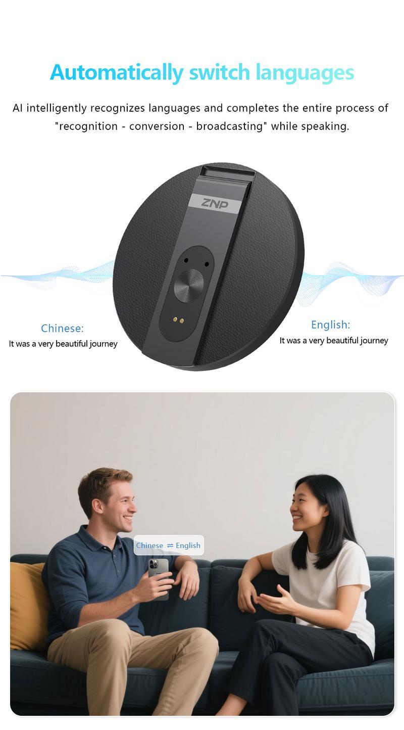 AI Translator Voice Recorder Note Recorder, Translation 146+ languages with Real-time Translation, Supports Video and Voice Call Translation, Magnetic Phone Holder,  Travel Socializing Lectures Meetings Interviews