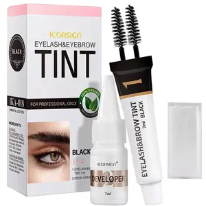 Eyebrow & Eyelash Dye Kit, 1 Box Long Lasting Natural Eyebrow & Eyelash Tint Kit, Professional Eye Makeup Tool for Women & Girls, Cosmetic, Eyebrow Tinting Cream