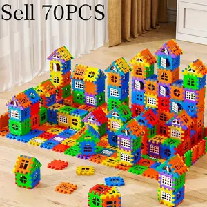 10/70/140pcs Large Building Block Set - Educational DIY Construction with Interlocking ABS Blocks, Non-Toxic Suitable for, Family & Parent-Child Bonding, Spatial Learning Gift (Large Building Sets)