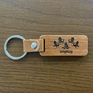 Campfire Chairs Wooden Keychain