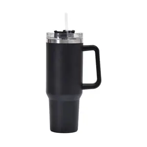 40oz/1.2L Insulated Cup with Straw Lid, Portable, 304 Stainless Steel, Keeps Cold and Hot for 6-12 Hours, Leak Proof, Car Cup Holder Compatible