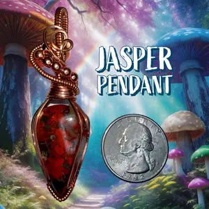 Copper Wire Wrapped Pendant with Jasper Gemstone