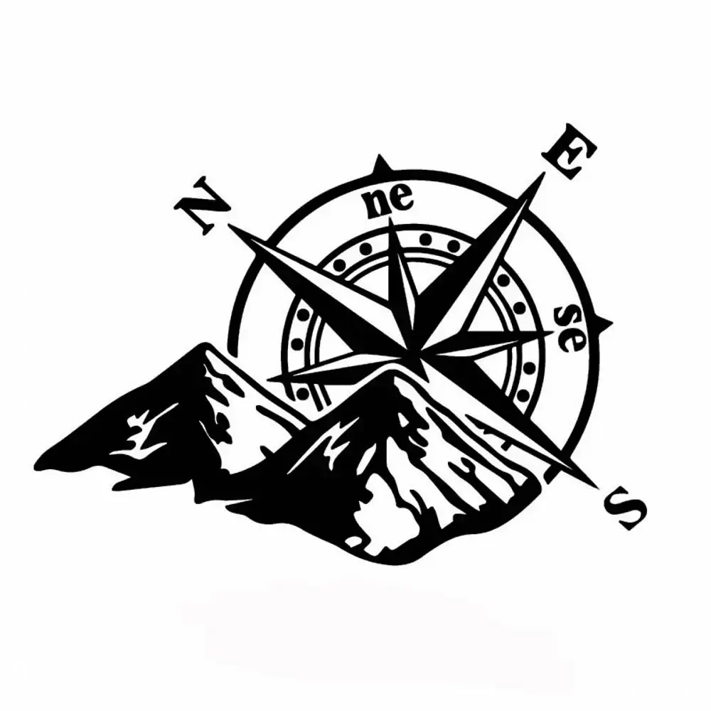 Car Laser Sticker Mountain Compass Fashion Auto Body Styling Decoration Decal Colorful Rear Windshield Stickers Motorcycle PVC