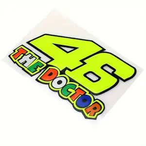1PC "Number 46 + THE DOCTOR Colorful Logo" Car Moto Racing Sentimental Sticker Automobile Decals For Body/Window Cross-border Hot Racing Goodie Adds Passionate Racing Texture Top For Car Racing Sentimental Style Fans Automotive Decals