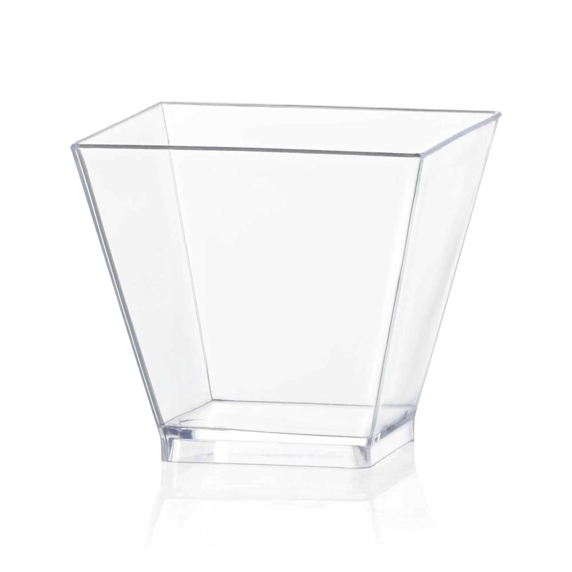 2 oz. Clear Plastic Mini Verrine Sample Cube Cups