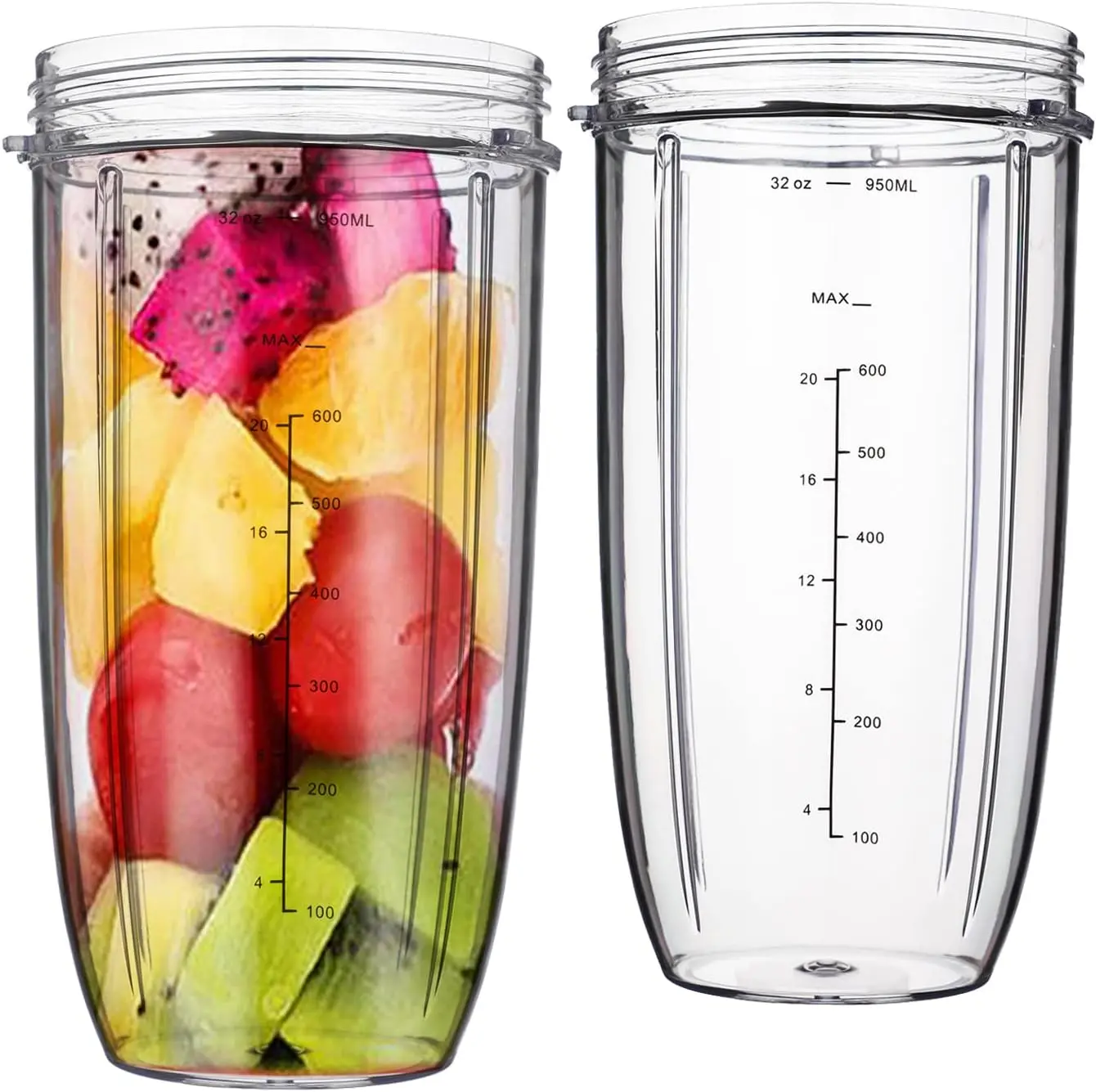 Replacement Cups for Nutribullet Blender N12-1001, NBR-0601, NBR-0801, NBR-1201, NB9-0901, NB9-1201, NB9-1301, NB-101B, NB-201, NB-202, NB-205 (32OZ)