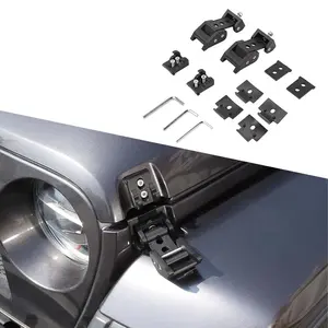 Car Exterior Chrome Trim Engine Hood Latch Locking Catch Buckles, Set of 2, for Jeep Wrangler JK JL JT, Set Of Two