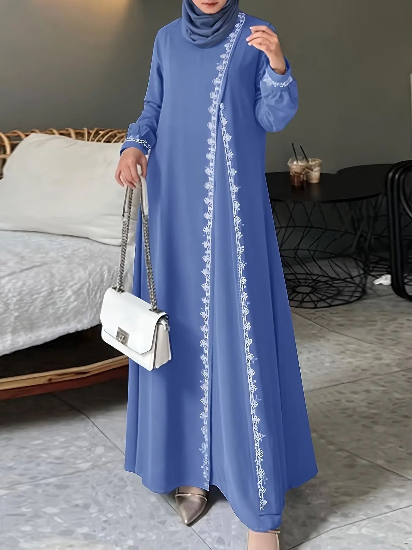 cute islamic dresses HZUX Muslim Dresses for Women Long Dress Long Sleeve Women Abaya Dress Islamic National Robe at Amazon Women's Clothing store
