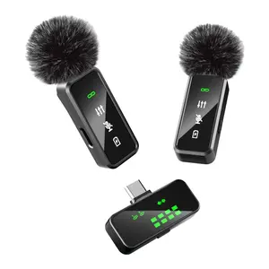 All-In-One Portable Clip Wireless Microphone, Digital Power Percentage Display, Advanced Noise Cancellation, 12-Hour Runtime Lapel Mic for Android iOS Short Video & Live Broadcast