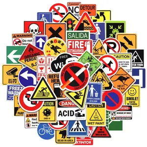 100/50PCS Warning Stickers Danger Banning Signs Reminder Waterproof Decals Sticker DIY Car Motorcycle Luggage Snowboard