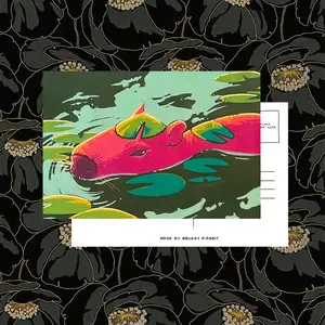 Melon the Capybara Postcard by Whiskey Rabbit