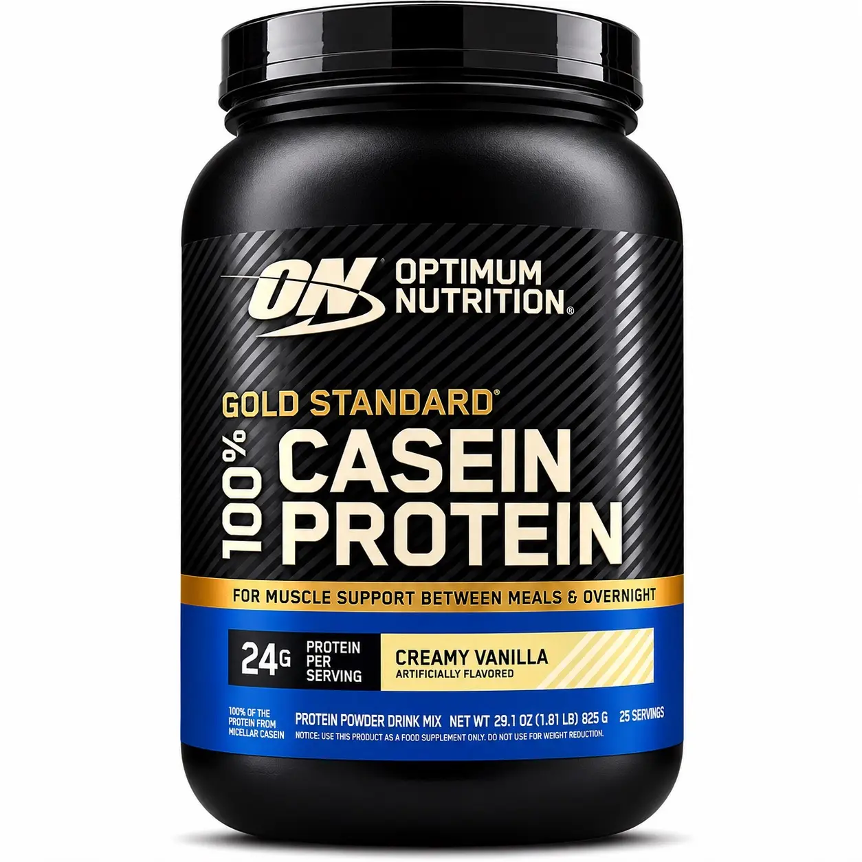Optimum Nutrition Gold Standard 100% Micellar Casein Protein Powder, Slow Digesting, Helps Keep You Full, Overnight Muscle Recovery, Creamy Vanilla, 1.81 Pound (Packaging May Vary)