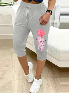 Lightweight Breathable Women's Harem Pants, Loose Casual Elastic Waist Fit Mid-Thigh, Suitable for Yoga & Exercise, Perfect for Any Occasion