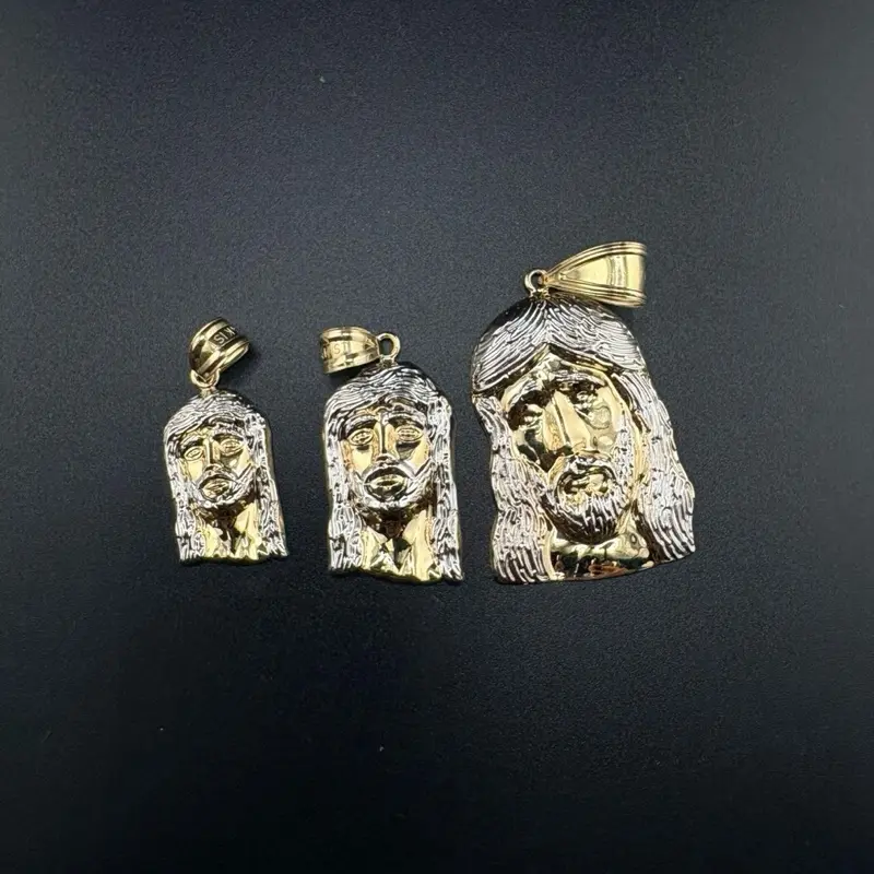 14k gold Jesus face pendant
