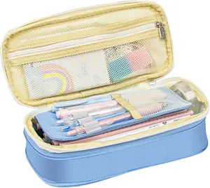 Twocorn Big Capacity Pencil Case, Office Academy School Large Storage Durable Pen Pouch Children Teen Adults