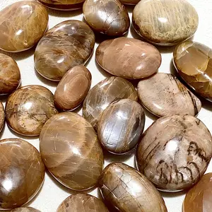 Orange Moonstone Crystal Palm Stones Mineral Gemstone Spiritual Meditation Reiki Crystal Home Decoration