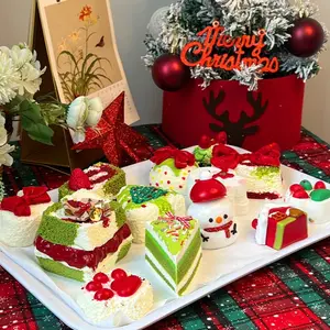 Christmas Silicone Pinch Christmas Series Pinch Cute Super Decompression Super Soft Slow Rebound Simulation Food Play Pinch for Festive Fun