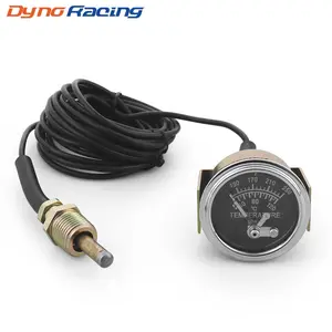 2" 52MM Mechanical 12V Water Temp Gauge Manually Alarm 50-120℃/130-250℉ Water Temperature Meter Yellow Light NPT 1/2 Sensor