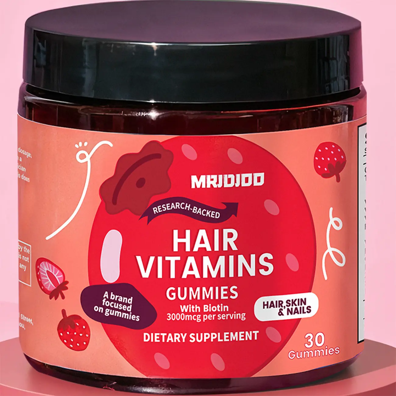 Hair Gummies with Biotin - Healthier Hair In 3 Weeks, Reduce Wrinkles And Fine Lines, with Biotin, And Vitamin