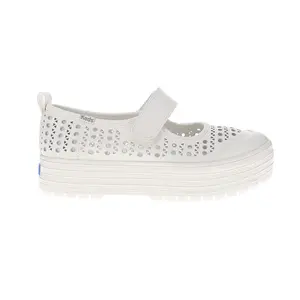 Keds Womens Perf Leather Platform Mary Jane Flats Casual - White