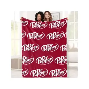 Flannel Throw Blanket - Versatile For Sofa, Bed, Office, Camping- Cozy Nap Blanket With Dr. Pepper