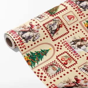 Horse Christmas Wrapping Paper Roll for Women Men Boys Kids Girls Western Cowboy Santa Claus and Plaid Gift Wrap for Holiday Winter Party Celebration - Total 28.5sq.ft