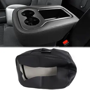 G-PLUS Leather Console Armrest Jump Seat Cover Fit For Chevy Tahoe Suburban Silverado, GMC Sierra Yukon 1500 2500 3500 2007-2014