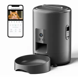 2L Camera Pet Feeder Timing 5V USB Smart Automatic Feeder For Cat WIFI APP Video Intelligent Dry Food Dispenser Dog Feeding Bowl No 5V 2A USB Plug