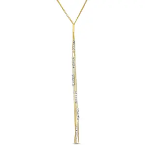 Silver Yellow Lariat Necklace