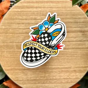Respect Your Elders - Matte Waterproof Vinyl Sticker, Elder Emo, It Was Never A Phase